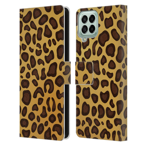 Haroulita Animal Prints Leopard Leather Book Wallet Case Cover For Samsung Galaxy M53 (2022)