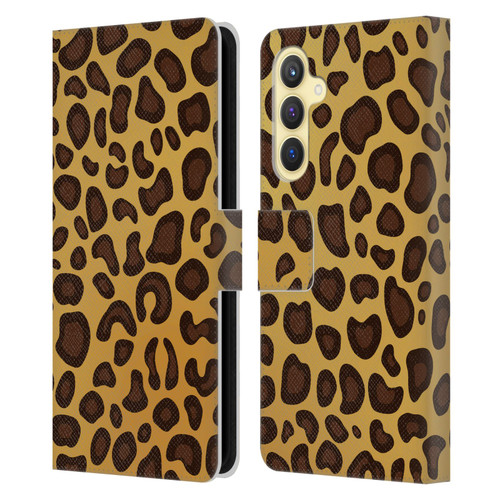 Haroulita Animal Prints Leopard Leather Book Wallet Case Cover For Samsung Galaxy S23 FE 5G