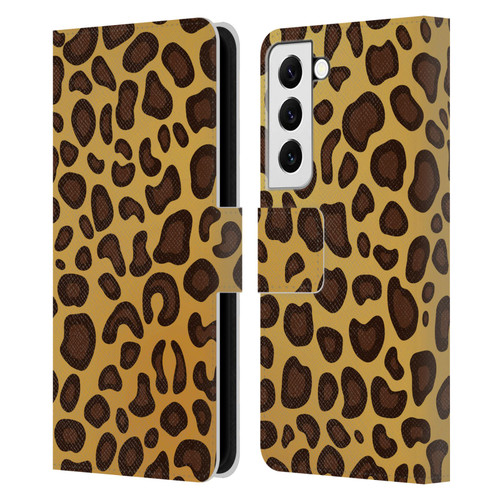 Haroulita Animal Prints Leopard Leather Book Wallet Case Cover For Samsung Galaxy S22 5G