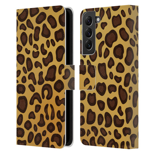 Haroulita Animal Prints Leopard Leather Book Wallet Case Cover For Samsung Galaxy S22+ 5G