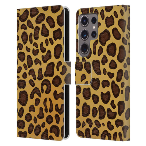 Haroulita Animal Prints Leopard Leather Book Wallet Case Cover For Samsung Galaxy S24 Ultra 5G
