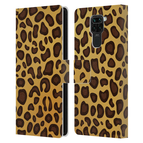 Haroulita Animal Prints Leopard Leather Book Wallet Case Cover For Xiaomi Redmi Note 9 / Redmi 10X 4G