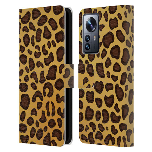 Haroulita Animal Prints Leopard Leather Book Wallet Case Cover For Xiaomi 12 Pro