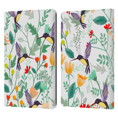 Haroulita Birds And Flowers Hummingbirds Leather Book Wallet Case Cover For Amazon Kindle Paperwhite 1 / 2 / 3