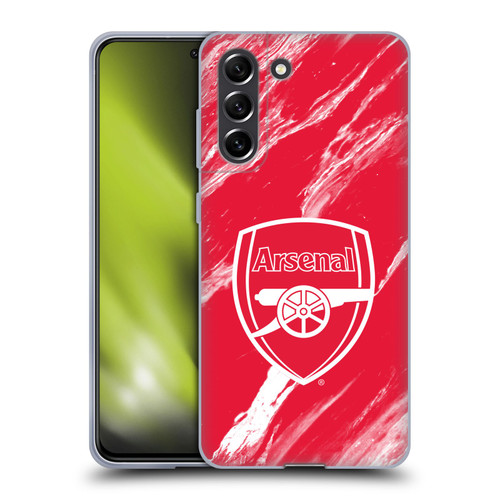 Arsenal FC Crest Patterns Red Marble Soft Gel Case for Samsung Galaxy S21 FE 5G