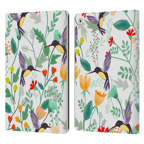 Haroulita Birds And Flowers Hummingbirds Leather Book Wallet Case Cover For Apple iPad 10.2 2019/2020/2021