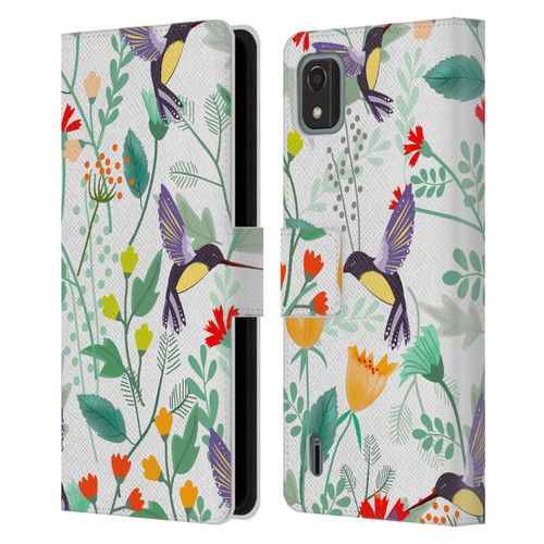 Haroulita Birds And Flowers Hummingbirds Leather Book Wallet Case Cover For Nokia C2 2nd Edition