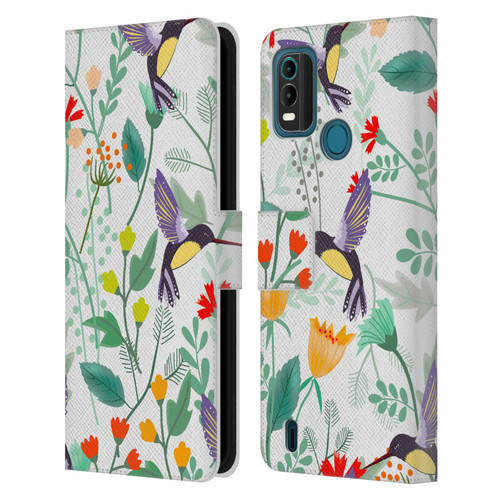 Haroulita Birds And Flowers Hummingbirds Leather Book Wallet Case Cover For Nokia G11 Plus