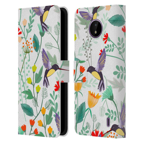 Haroulita Birds And Flowers Hummingbirds Leather Book Wallet Case Cover For Nokia C10 / C20