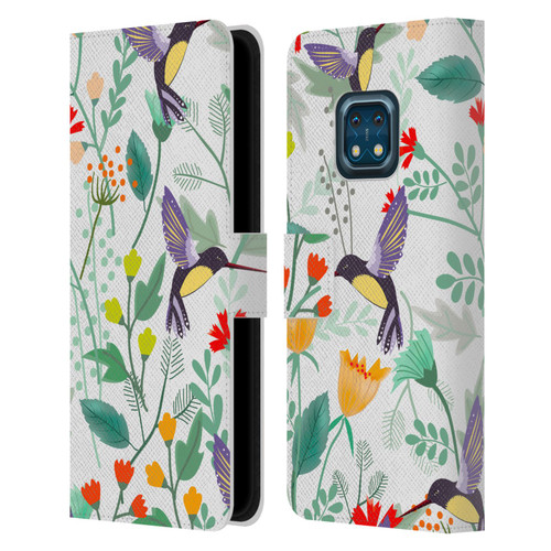 Haroulita Birds And Flowers Hummingbirds Leather Book Wallet Case Cover For Nokia XR20