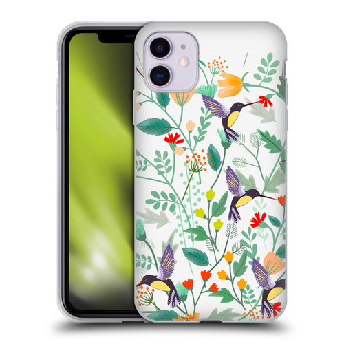 Haroulita Birds And Flowers Hummingbirds Soft Gel Case for Apple iPhone 11