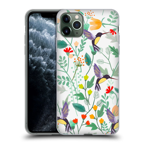 Haroulita Birds And Flowers Hummingbirds Soft Gel Case for Apple iPhone 11 Pro Max