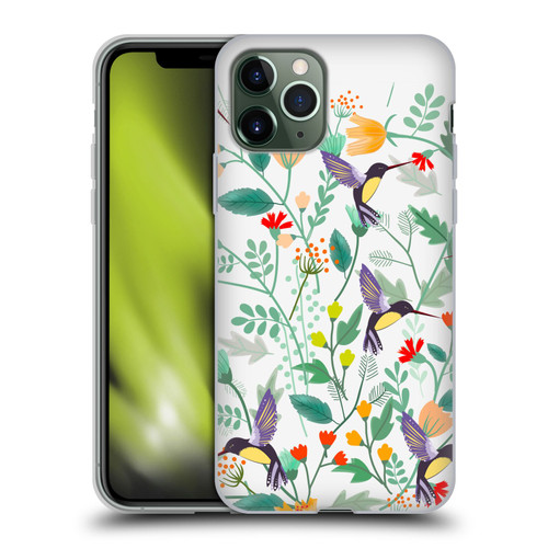 Haroulita Birds And Flowers Hummingbirds Soft Gel Case for Apple iPhone 11 Pro