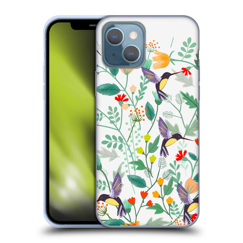 Haroulita Birds And Flowers Hummingbirds Soft Gel Case for Apple iPhone 13