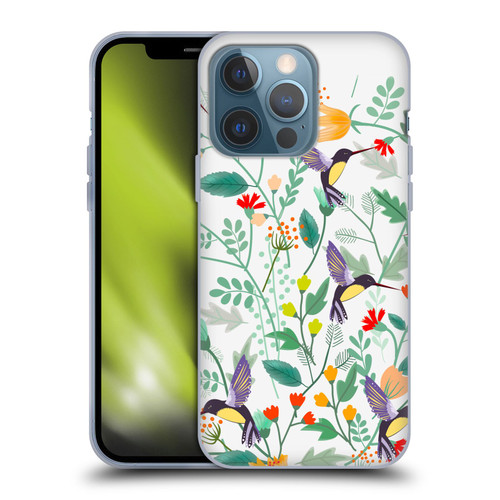 Haroulita Birds And Flowers Hummingbirds Soft Gel Case for Apple iPhone 13 Pro