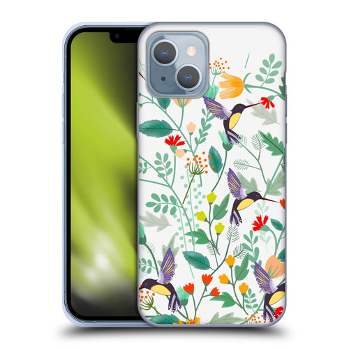Haroulita Birds And Flowers Hummingbirds Soft Gel Case for Apple iPhone 14