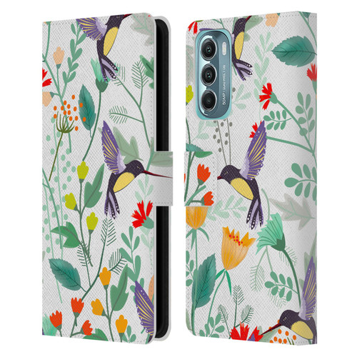 Haroulita Birds And Flowers Hummingbirds Leather Book Wallet Case Cover For Motorola Moto G Stylus 5G (2022)