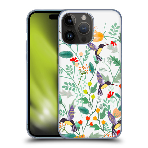 Haroulita Birds And Flowers Hummingbirds Soft Gel Case for Apple iPhone 15 Pro Max