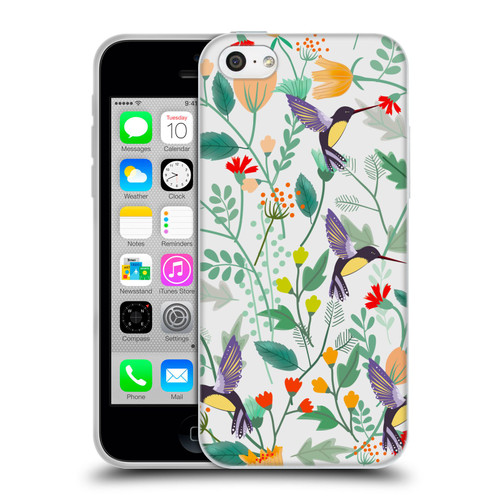 Haroulita Birds And Flowers Hummingbirds Soft Gel Case for Apple iPhone 5c