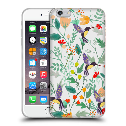 Haroulita Birds And Flowers Hummingbirds Soft Gel Case for Apple iPhone 6 Plus / iPhone 6s Plus