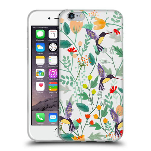 Haroulita Birds And Flowers Hummingbirds Soft Gel Case for Apple iPhone 6 / iPhone 6s