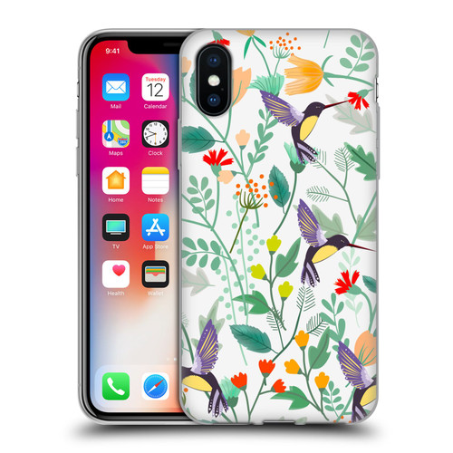 Haroulita Birds And Flowers Hummingbirds Soft Gel Case for Apple iPhone X / iPhone XS