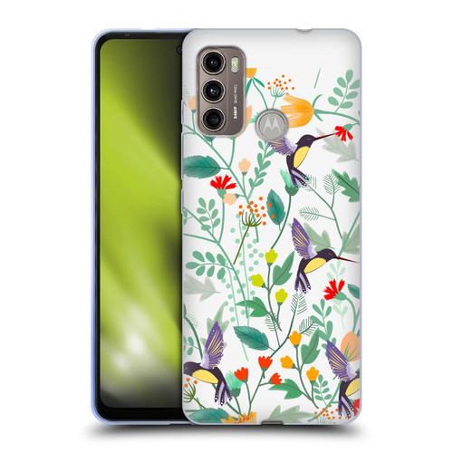 Haroulita Birds And Flowers Hummingbirds Soft Gel Case for Motorola Moto G60 / Moto G40 Fusion