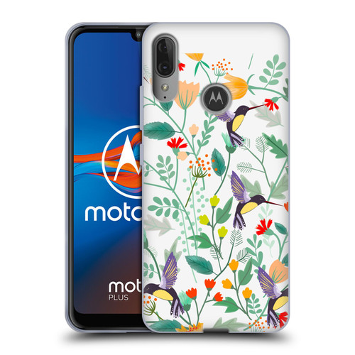 Haroulita Birds And Flowers Hummingbirds Soft Gel Case for Motorola Moto E6 Plus