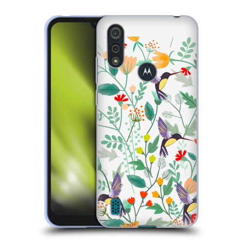 Haroulita Birds And Flowers Hummingbirds Soft Gel Case for Motorola Moto E6s (2020)
