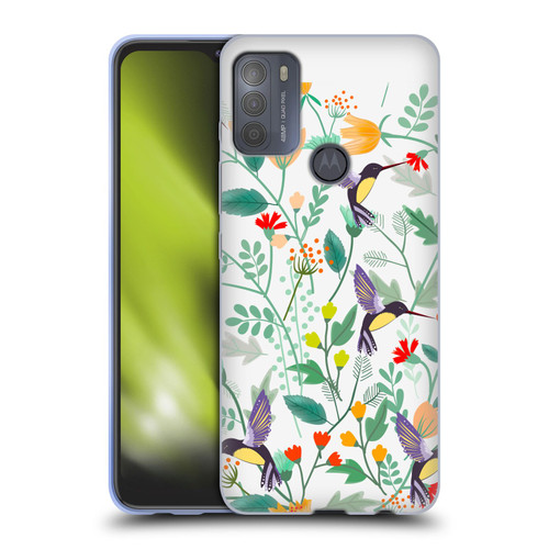 Haroulita Birds And Flowers Hummingbirds Soft Gel Case for Motorola Moto G50
