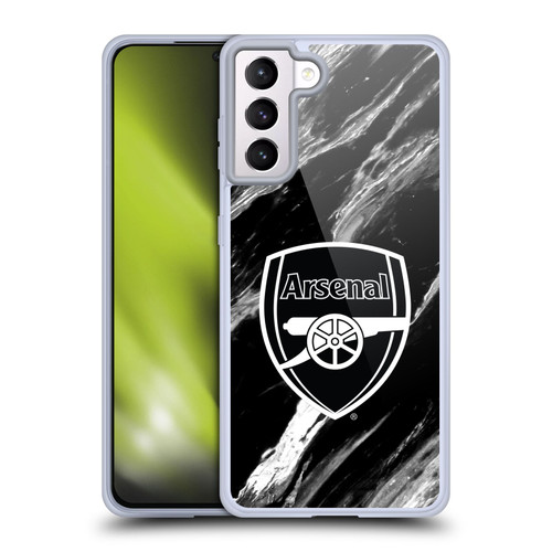 Arsenal FC Crest Patterns Marble Soft Gel Case for Samsung Galaxy S21+ 5G