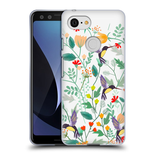 Haroulita Birds And Flowers Hummingbirds Soft Gel Case for Google Pixel 3