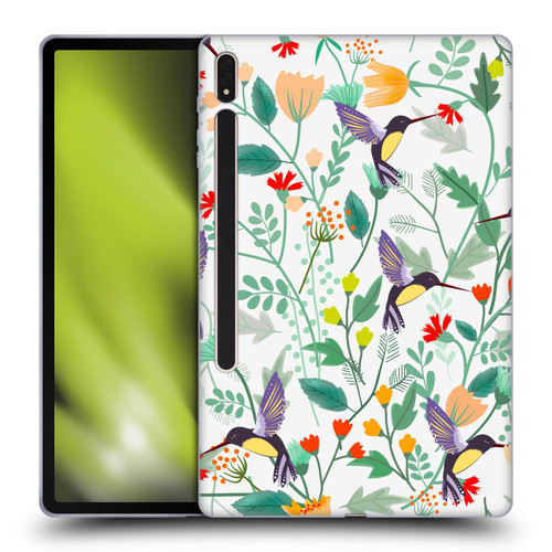 Haroulita Birds And Flowers Hummingbirds Soft Gel Case for Samsung Galaxy Tab S8 Plus