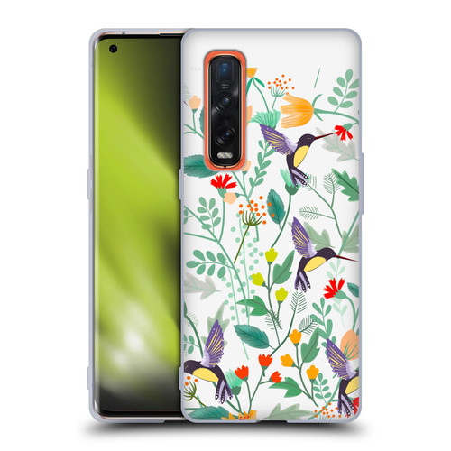 Haroulita Birds And Flowers Hummingbirds Soft Gel Case for OPPO Find X2 Pro 5G