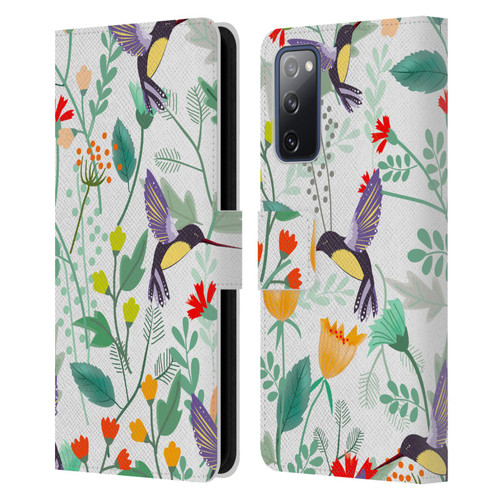 Haroulita Birds And Flowers Hummingbirds Leather Book Wallet Case Cover For Samsung Galaxy S20 FE / 5G