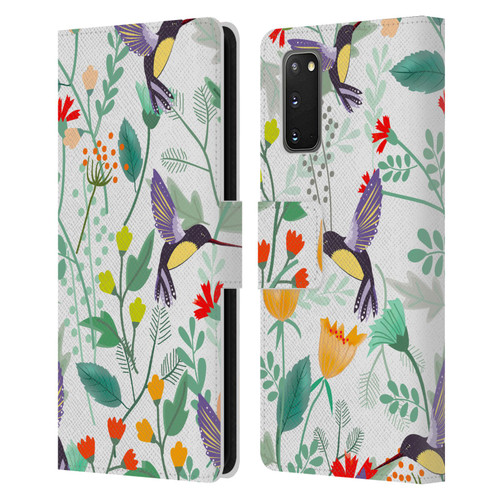 Haroulita Birds And Flowers Hummingbirds Leather Book Wallet Case Cover For Samsung Galaxy S20 / S20 5G