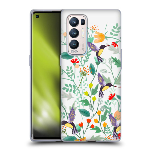Haroulita Birds And Flowers Hummingbirds Soft Gel Case for OPPO Find X3 Neo / Reno5 Pro+ 5G