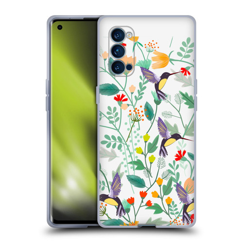 Haroulita Birds And Flowers Hummingbirds Soft Gel Case for OPPO Reno 4 Pro 5G