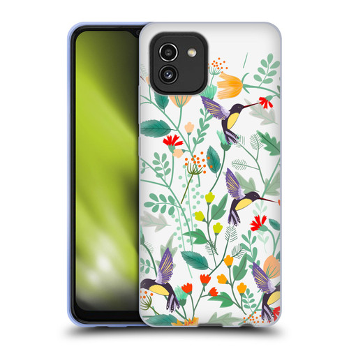 Haroulita Birds And Flowers Hummingbirds Soft Gel Case for Samsung Galaxy A03 (2021)