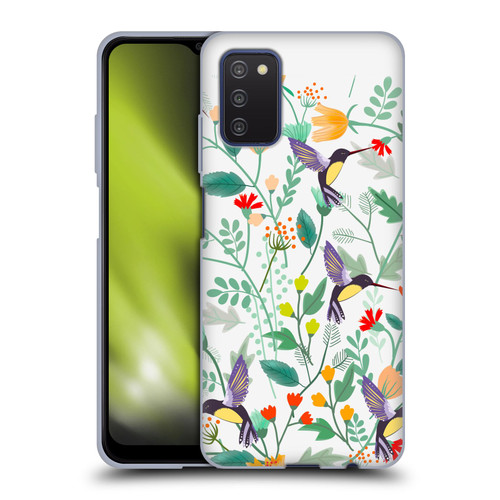 Haroulita Birds And Flowers Hummingbirds Soft Gel Case for Samsung Galaxy A03s (2021)