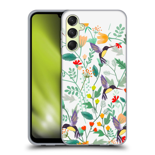 Haroulita Birds And Flowers Hummingbirds Soft Gel Case for Samsung Galaxy A24 4G / Galaxy M34 5G