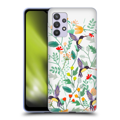 Haroulita Birds And Flowers Hummingbirds Soft Gel Case for Samsung Galaxy A32 5G / M32 5G (2021)