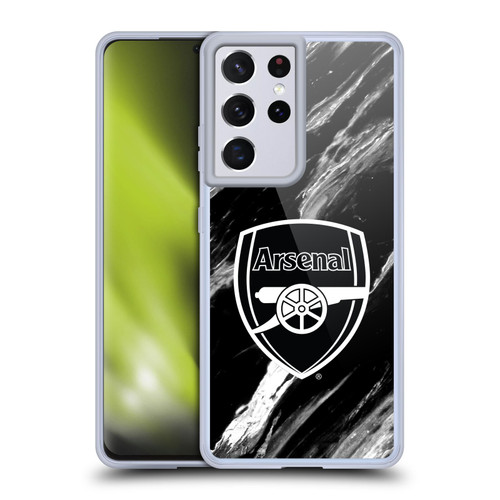 Arsenal FC Crest Patterns Marble Soft Gel Case for Samsung Galaxy S21 Ultra 5G