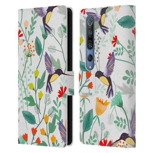 Haroulita Birds And Flowers Hummingbirds Leather Book Wallet Case Cover For Xiaomi Mi 10 5G / Mi 10 Pro 5G