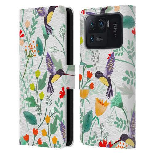 Haroulita Birds And Flowers Hummingbirds Leather Book Wallet Case Cover For Xiaomi Mi 11 Ultra