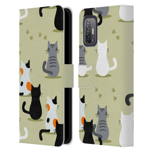 Haroulita Cats And Dogs Cats Leather Book Wallet Case Cover For HTC Desire 21 Pro 5G