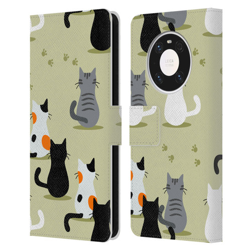 Haroulita Cats And Dogs Cats Leather Book Wallet Case Cover For Huawei Mate 40 Pro 5G