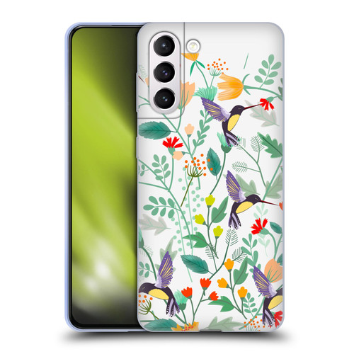 Haroulita Birds And Flowers Hummingbirds Soft Gel Case for Samsung Galaxy S21+ 5G