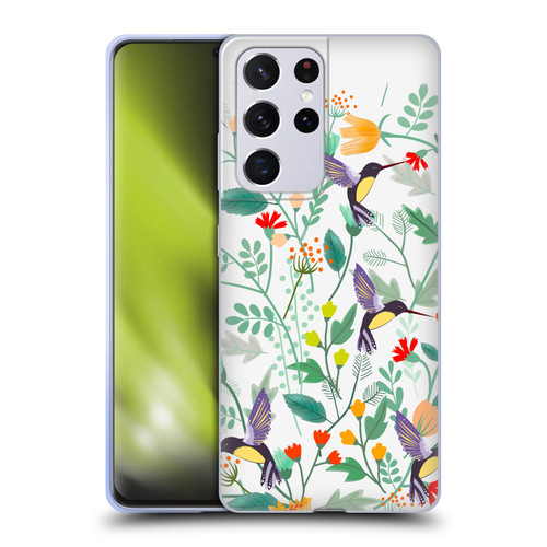Haroulita Birds And Flowers Hummingbirds Soft Gel Case for Samsung Galaxy S21 Ultra 5G