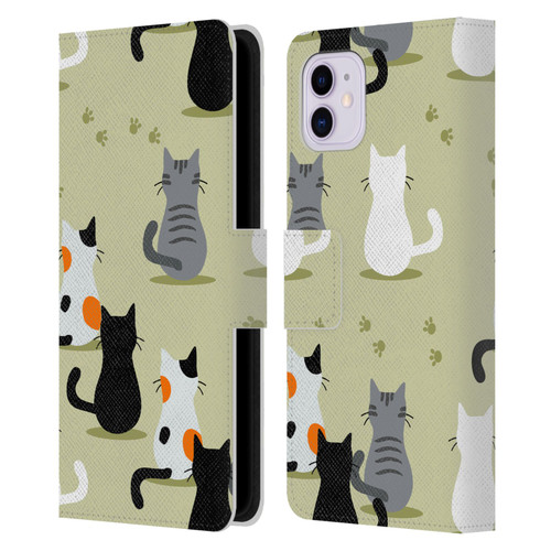 Haroulita Cats And Dogs Cats Leather Book Wallet Case Cover For Apple iPhone 11